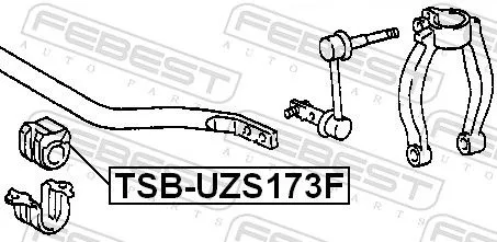 FEBEST Mounting, stabiliser bar (TSB-UZS173F)