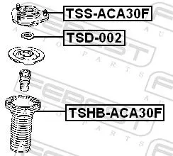 FEBEST Seal, suspension strut support mount (TSD-002)