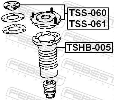 FEBEST Protective Cap/Bellow, shock absorber (TSHB-005)