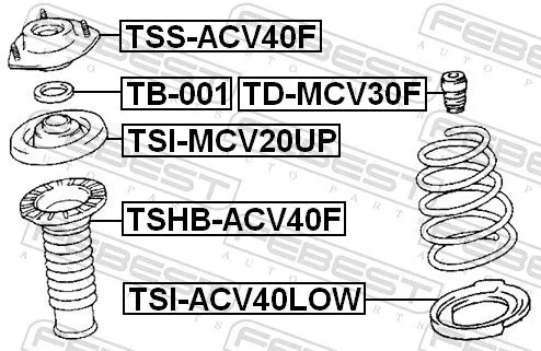 FEBEST Suspension Strut Support Mount (TSS-ACV40F)