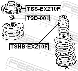 FEBEST Suspension Strut Support Mount (TSS-EXZ10F)
