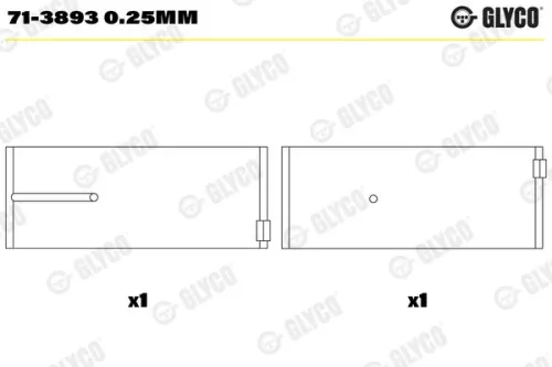 GLYCO Connecting Rod Bearing (71-3893 0.25MM)