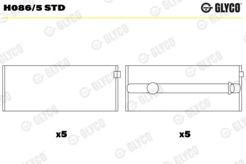 GLYCO Crankshaft Bearing (H086/5 STD)