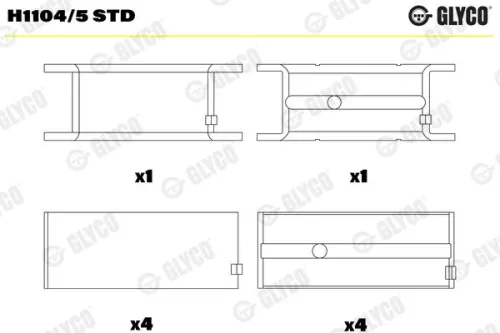 GLYCO Crankshaft Bearing (H1104/5 STD)