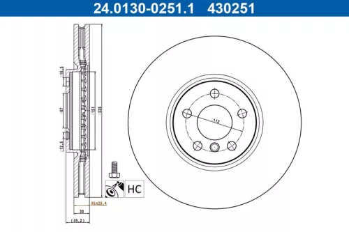 ATE Brake Disc (24.0130-0251.1)