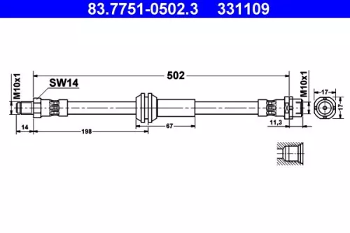 ATE Brake Hose (83.7751-0502.3)
