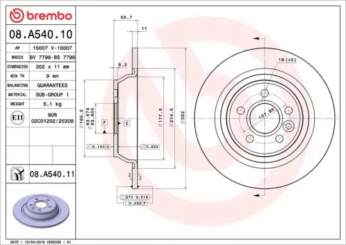 BREMBO Brake Disc (08.A540.11)