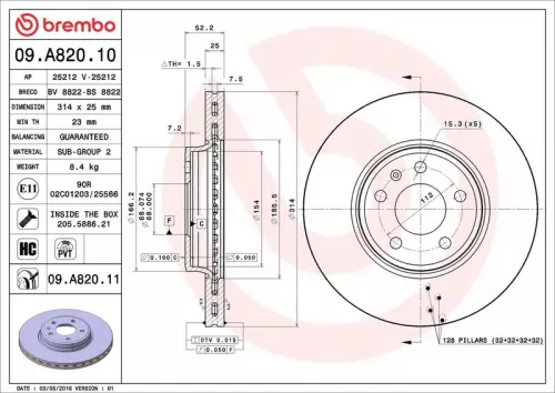 BREMBO Brake Disc (09.A820.11)