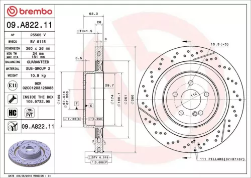 BREMBO Brake Disc (09.A822.11)