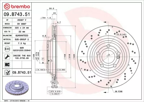 BREMBO Brake Disc (09.B743.51)