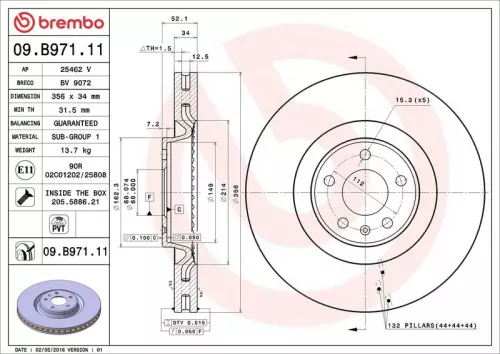 BREMBO Brake Disc (09.B971.11)