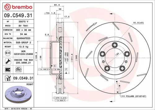 BREMBO Brake Disc (09.C549.31)