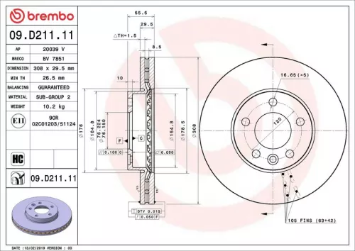 BREMBO Brake Disc (09.D211.11)