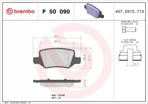 BREMBO Brake Pad Set, disc brake (P 50 090)