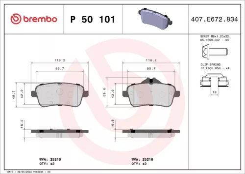 BREMBO Brake Pad Set, disc brake (P 50 101)