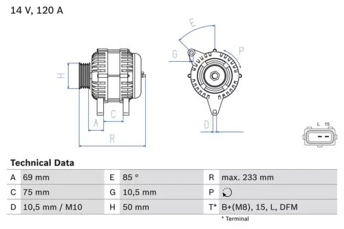BOSCH Alternator (0986041810)