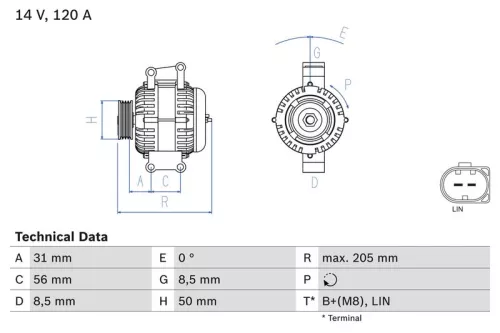 BOSCH Alternator (0 986 049 010)