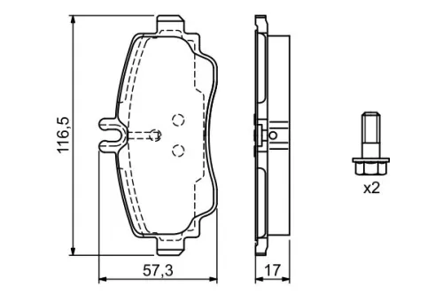 BOSCH Brake Pad Set, disc brake (0 986 424 470)