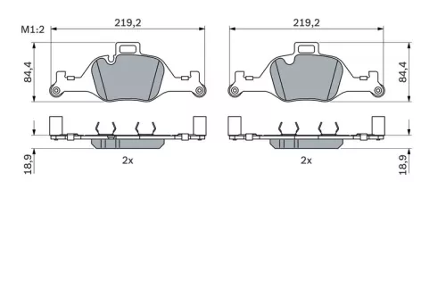 BOSCH Brake Pad Set, disc brake (0986424849)