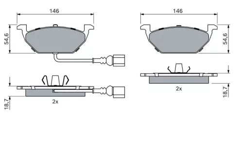 BOSCH Brake Pad Set, disc brake (0986494019)