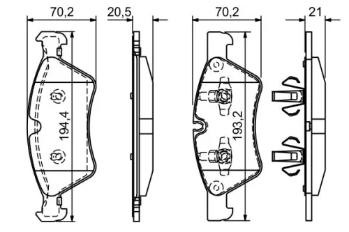 BOSCH Brake Pad Set, disc brake (0986494165)