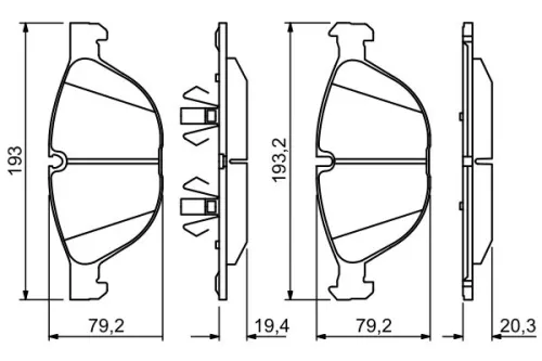 BOSCH Brake Pad Set, disc brake (0986494307)