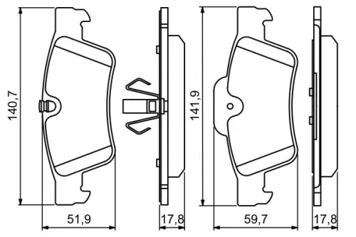 BOSCH Brake Pad Set, disc brake (0986494256)