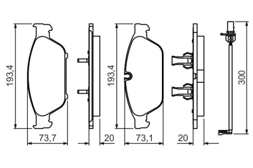 BOSCH Brake Pad Set, disc brake (0 986 494 447)
