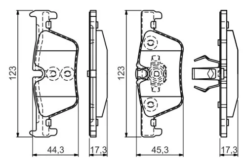 BOSCH Brake Pad Set, disc brake (0986494554)