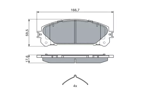 BOSCH Brake Pad Set, disc brake (0986494686)