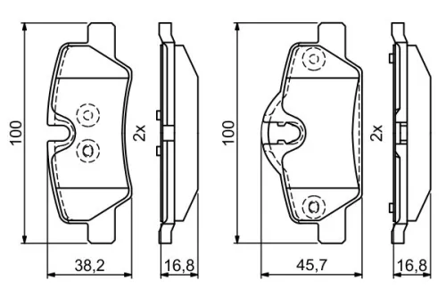 BOSCH Brake Pad Set, disc brake (0986495400)