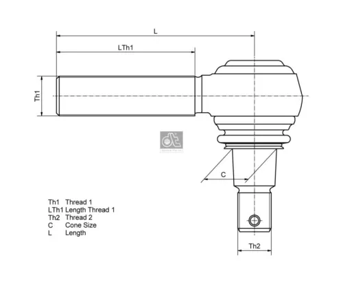 DT Spare Parts Tie Rod End (2.53158)