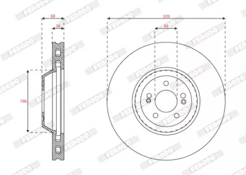 FERODO Brake Disc (DDF2521C-1)