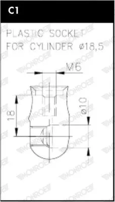 MONROE Gas Spring, bonnet (ML6319)