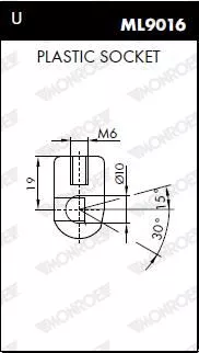 MONROE Gas Spring, bonnet (ML6319)