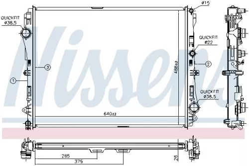 NISSENS Radiator, engine cooling (627023)