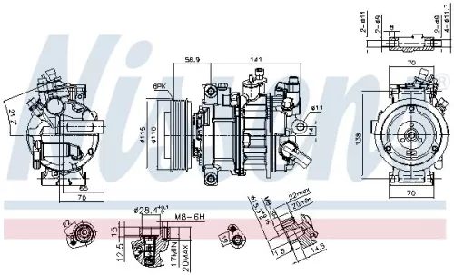NISSENS Compressor, air conditioning (890602)