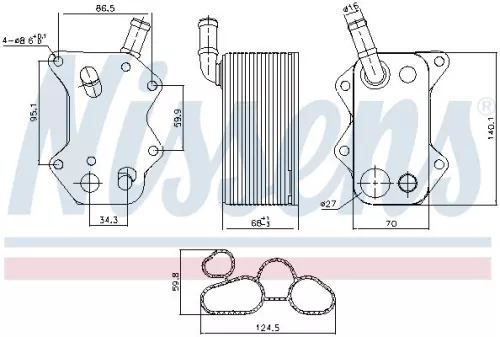 NISSENS Oil Cooler, engine oil (90660)