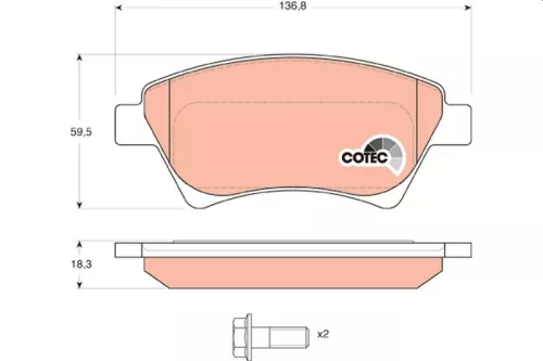 TRW Brake Pad Set, disc brake (GDB1552)