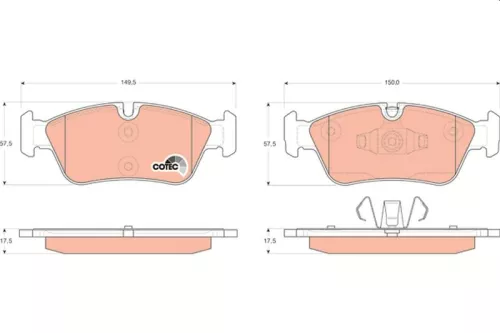 TRW Brake Pad Set, disc brake (GDB1625)