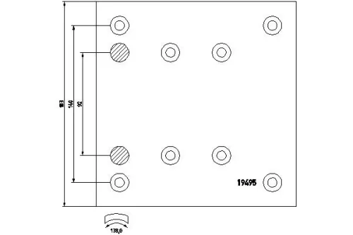 TEXTAR Brake Lining Kit, drum brake (1949502)