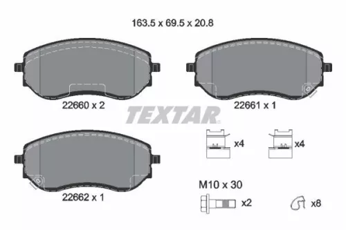 TEXTAR Brake Pad Set, disc brake (2266001)