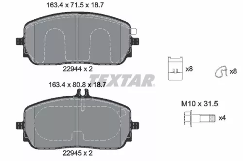 TEXTAR Brake Pad Set, disc brake (2294401)