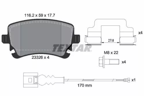 TEXTAR Brake Pad Set, disc brake (2332602)