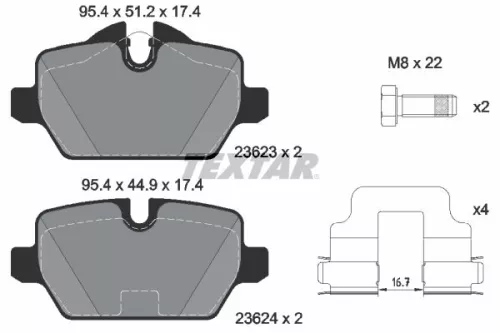 TEXTAR Brake Pad Set, disc brake (2362303)
