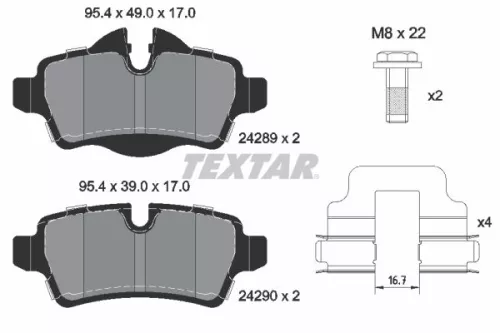 TEXTAR Brake Pad Set, disc brake (2428901)