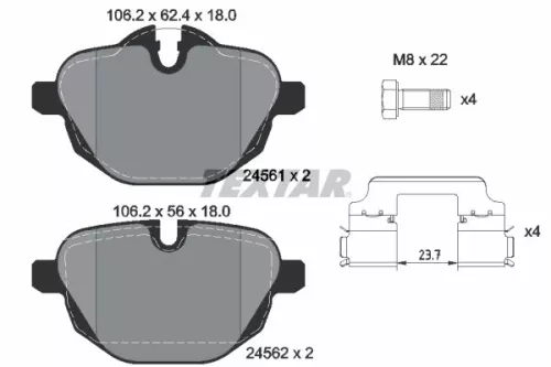 TEXTAR Brake Pad Set, disc brake (2456101)