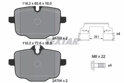 TEXTAR Brake Pad Set, disc brake (2470301)