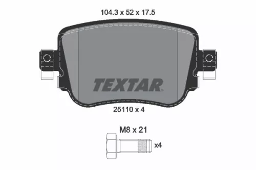 TEXTAR Brake Pad Set, disc brake (2511001)