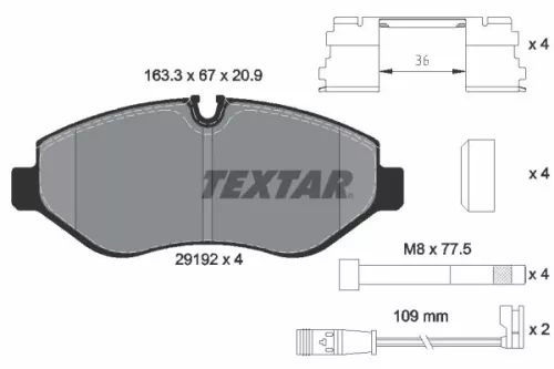 TEXTAR Brake Pad Set, disc brake (2919202)